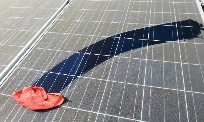 cleaning commercial solar panel