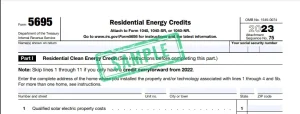 How to fill out form 5695 for Solar Panels
